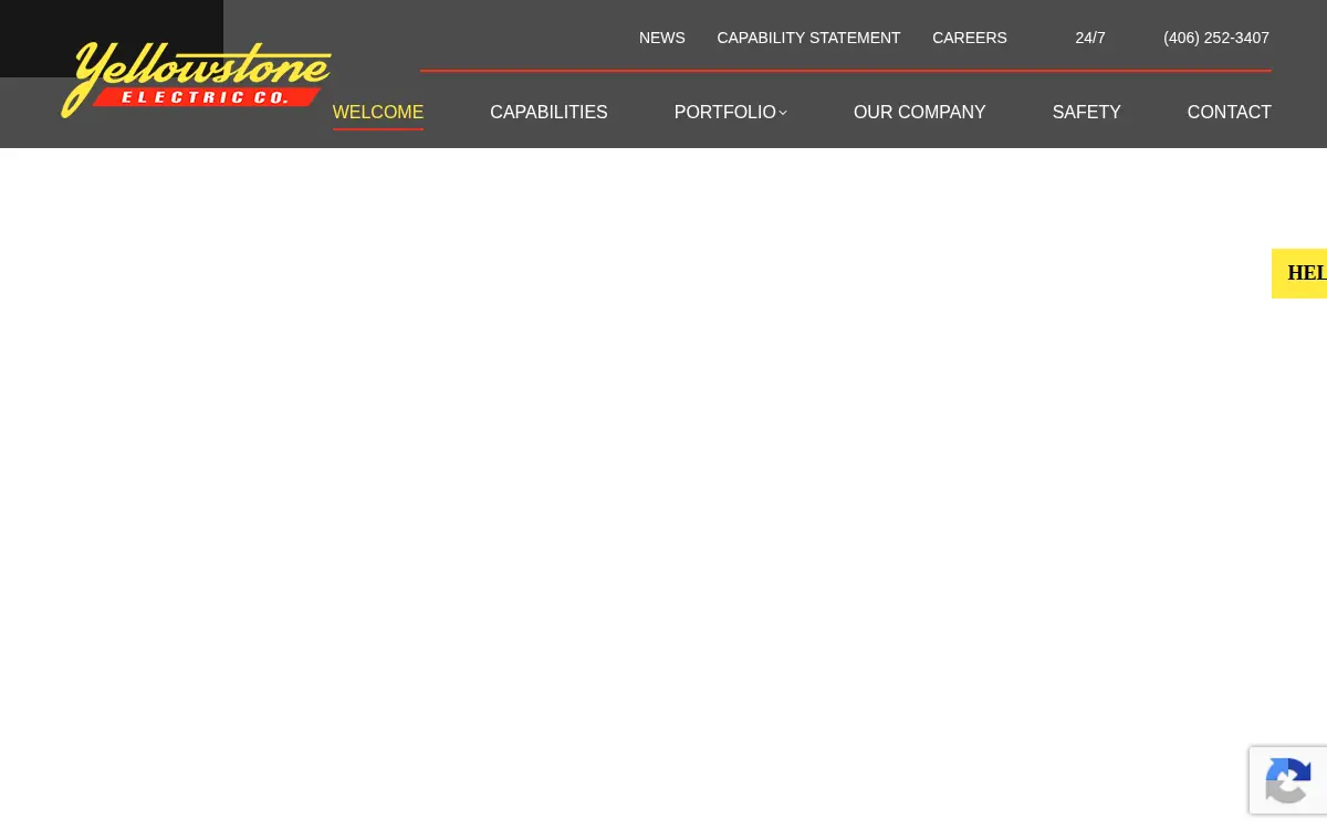 Homepage of Yellowstone Electric CO