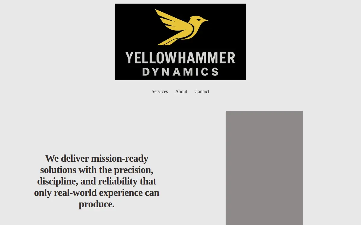 Homepage of Yellowhammer Dynamics LLC