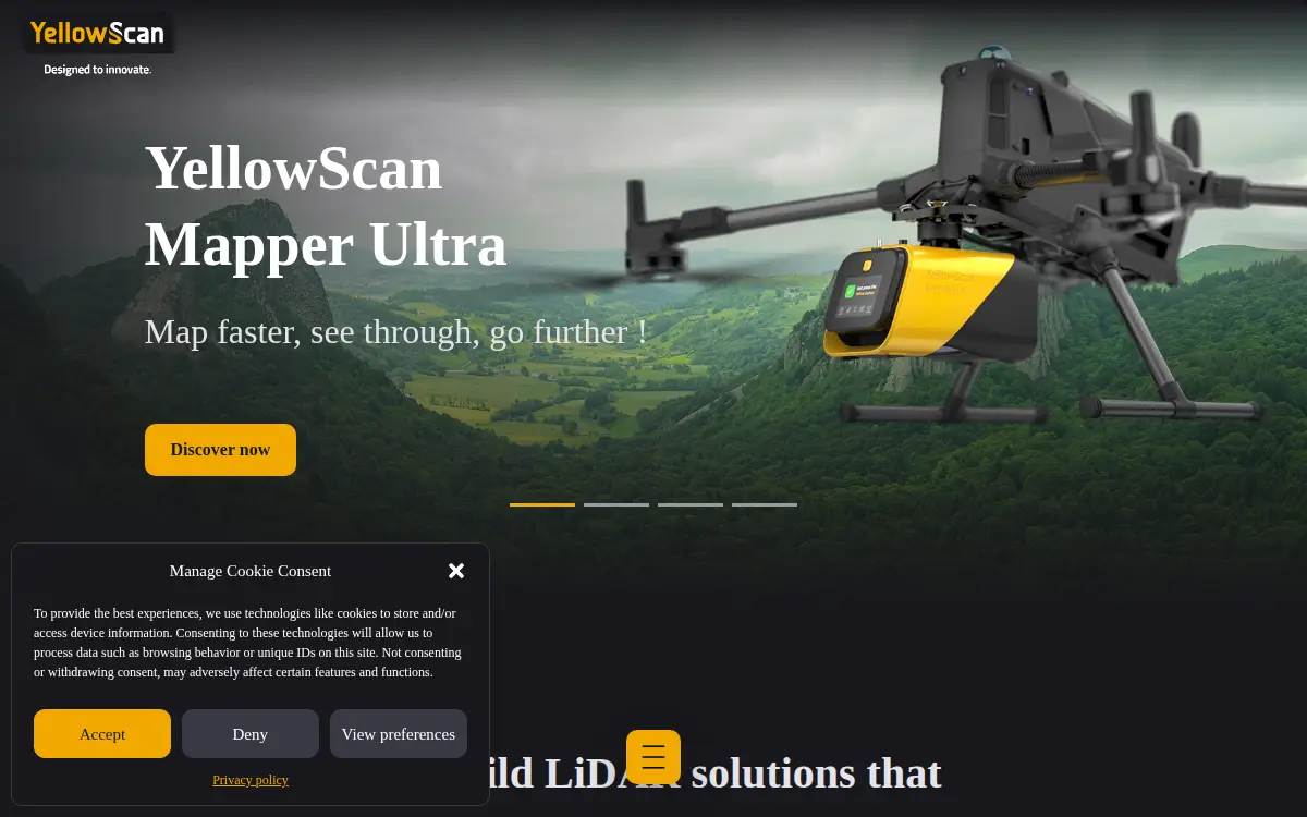 Homepage of Yellowscan, INC.
