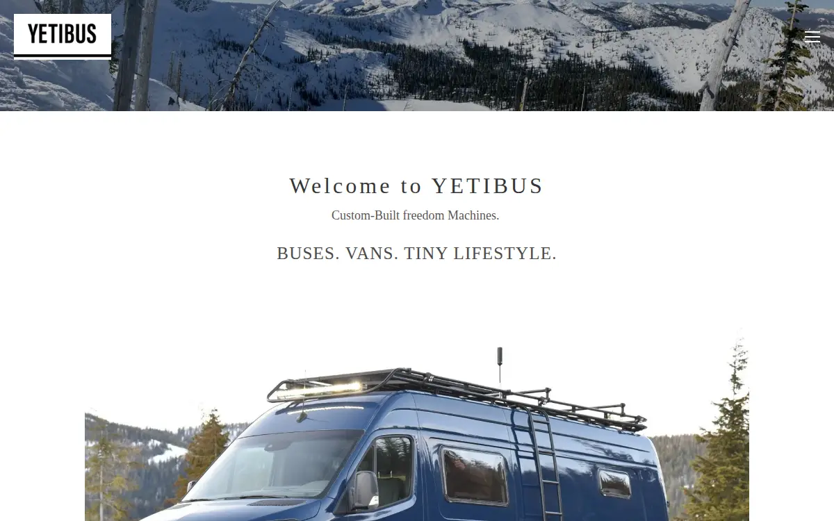 Homepage of Yetibus, LLC