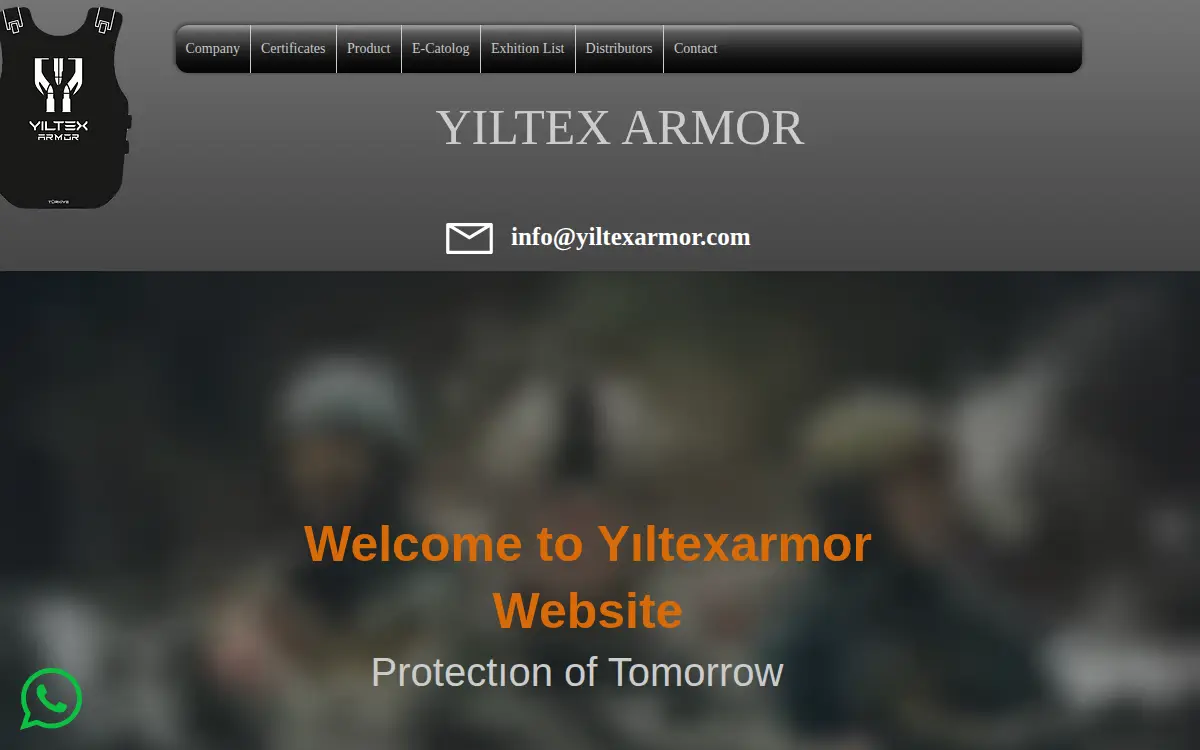 Homepage of Yiltex Armor Usa, INC