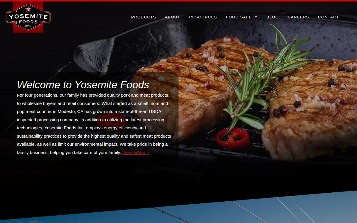 Homepage of Yosemite Foods INC