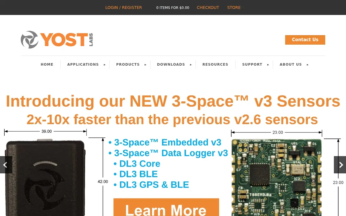 Homepage of Yost Labs INC.