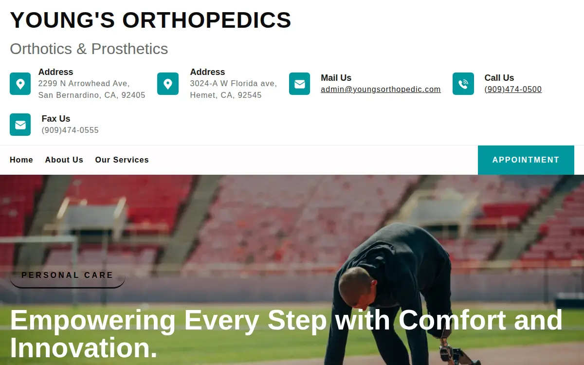 Homepage of Young's Orthopedics, INC.