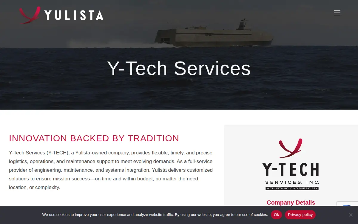 Homepage of Y-tech Services, INC.