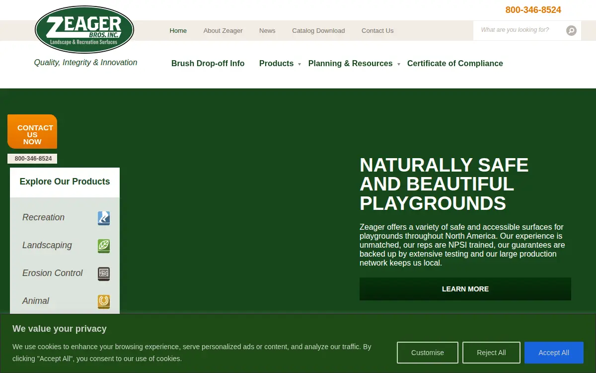 Homepage of Zeager Bros INC