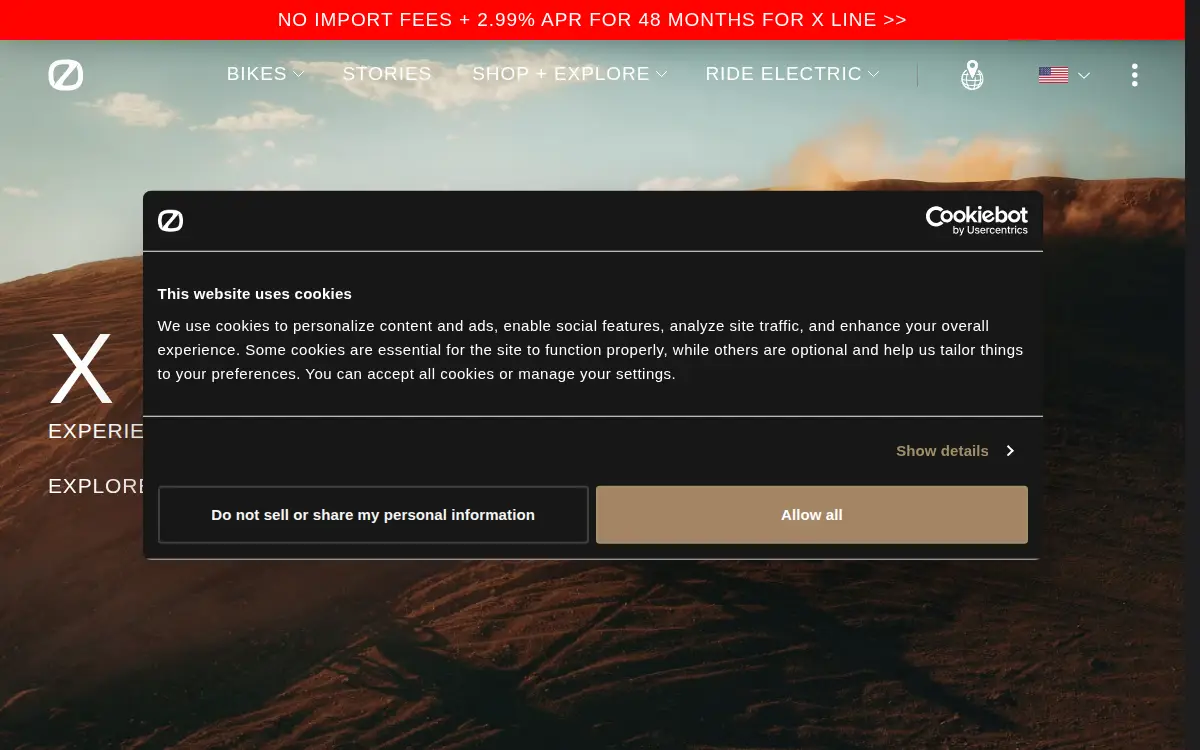 Homepage of Zero Motorcycles INC.
