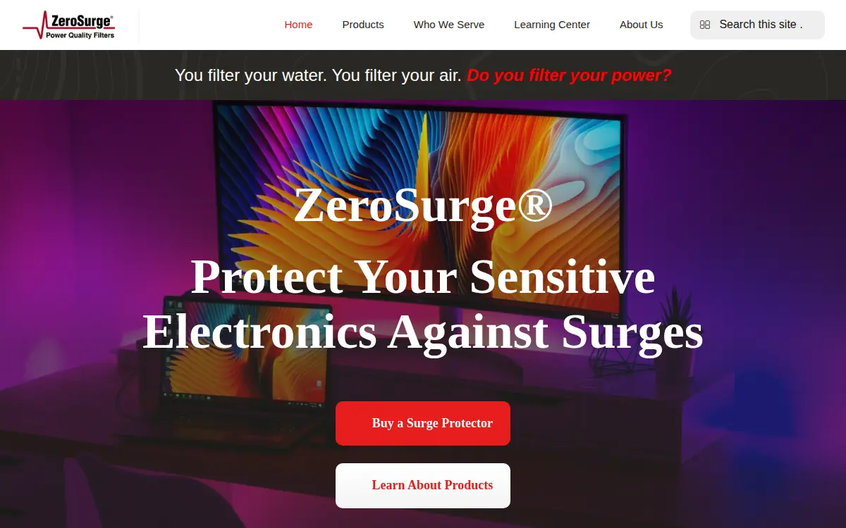 Homepage of Zero Surge INC