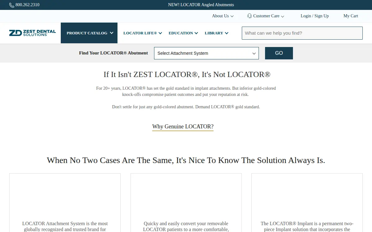 Homepage of Zest Anchors, LLC