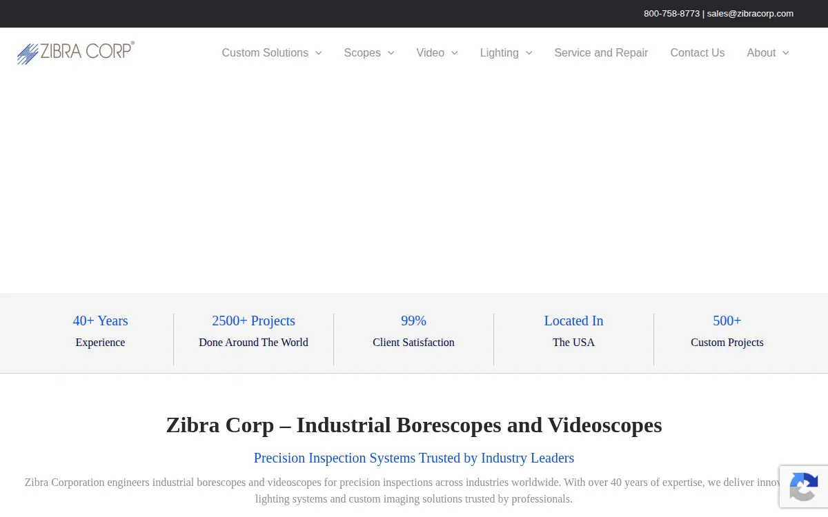 Homepage of Zibra Corporation
