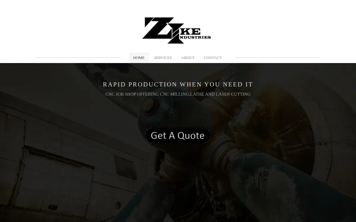 Homepage of Zike Industries LLC