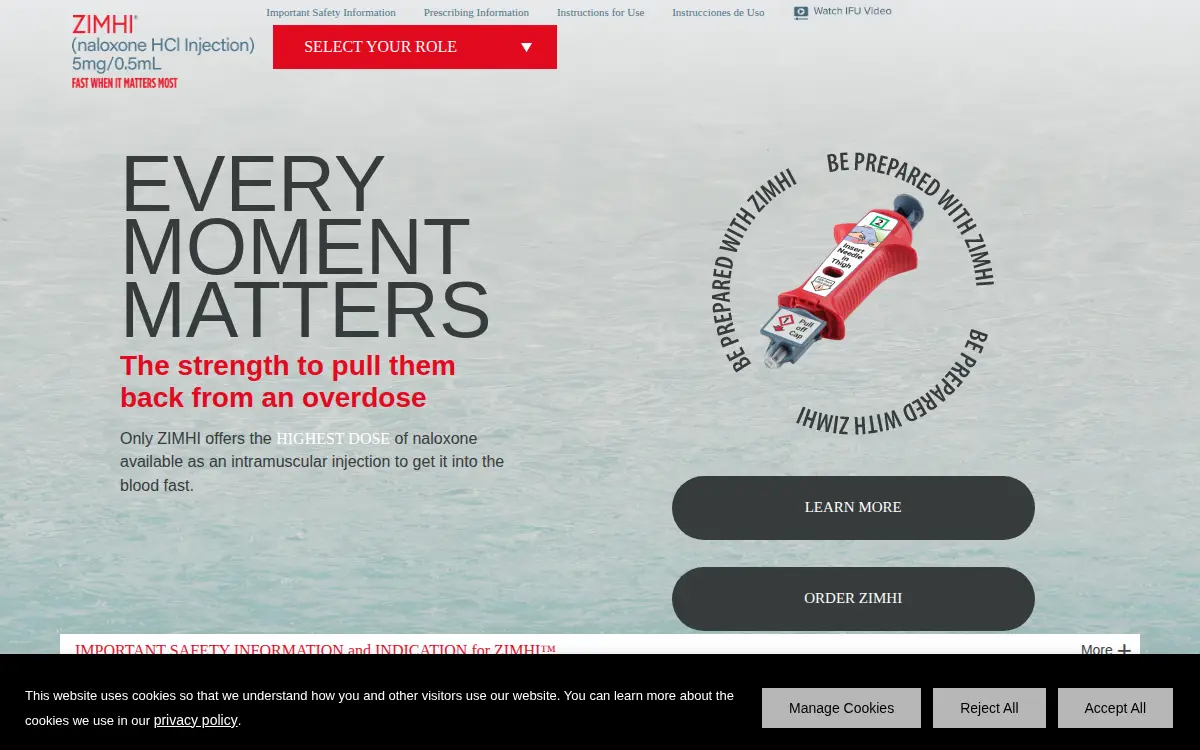 Homepage of Zmi Pharma, INC