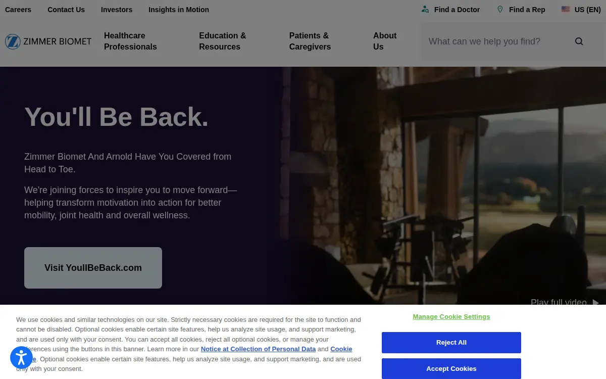 Homepage of Zimmer US INC