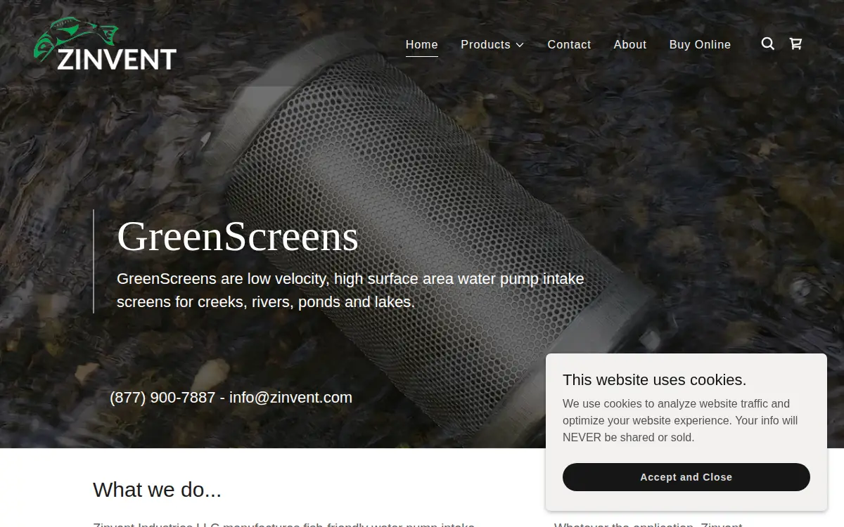 Homepage of Zinvent Industries LLC