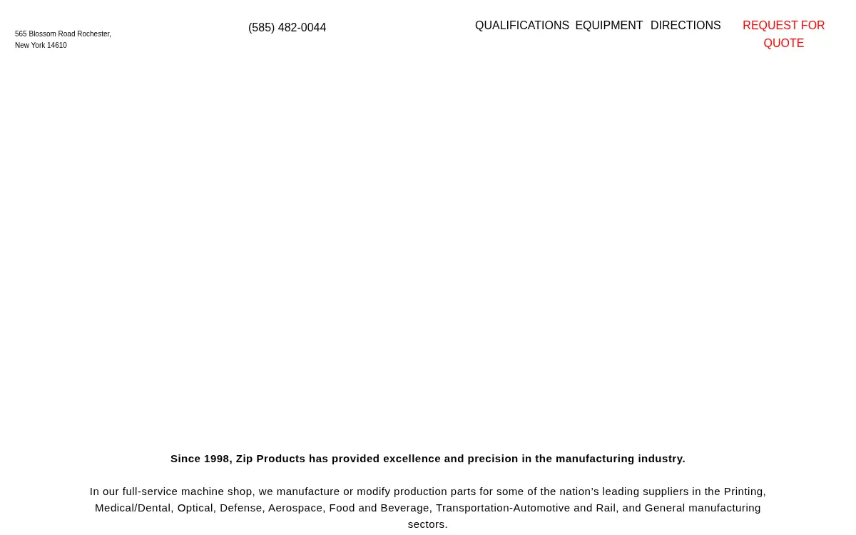 Homepage of Zip Products, INC.