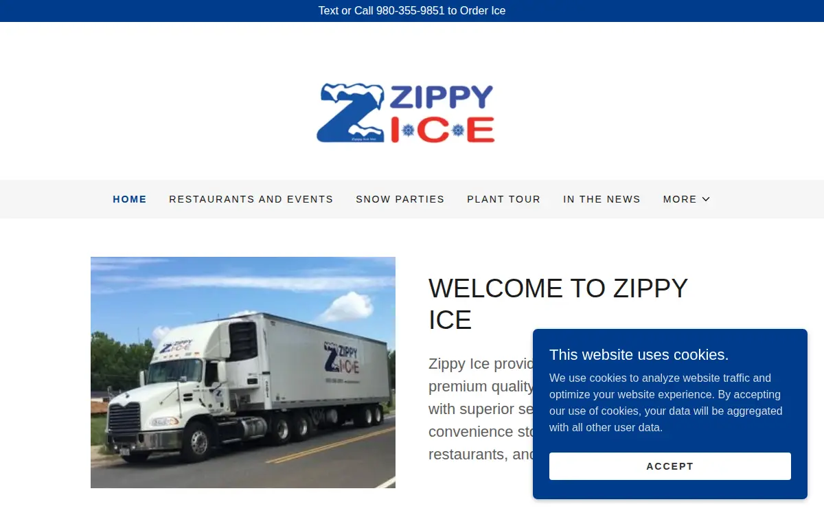 Homepage of Zippy Ice INC