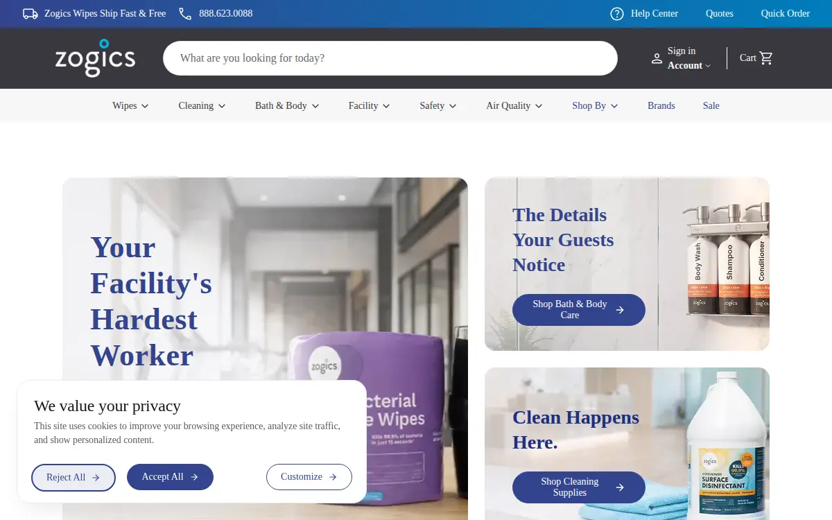Homepage of Zogics LLC