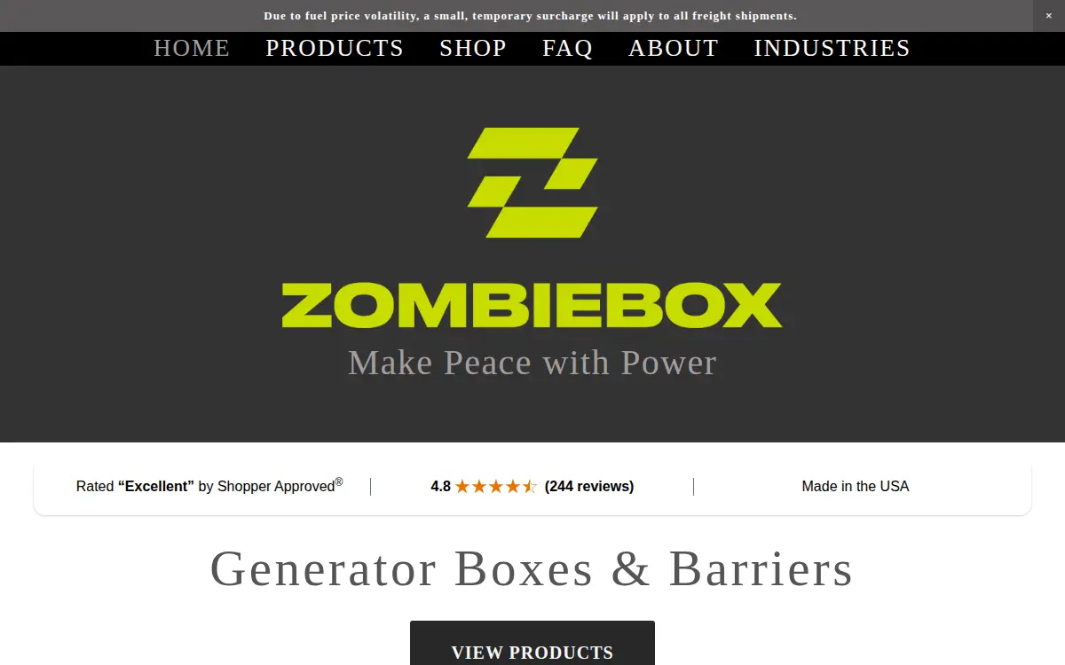 Homepage of Zombiebox International INC