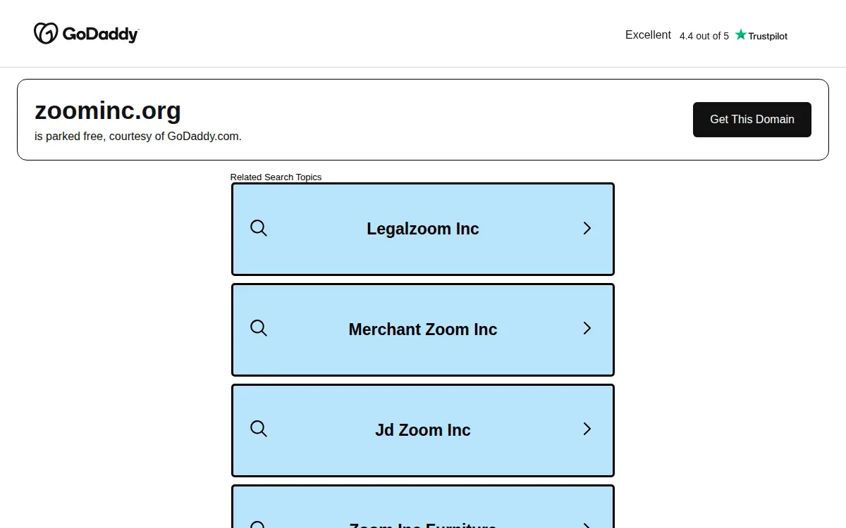 Homepage of Zoom INC.