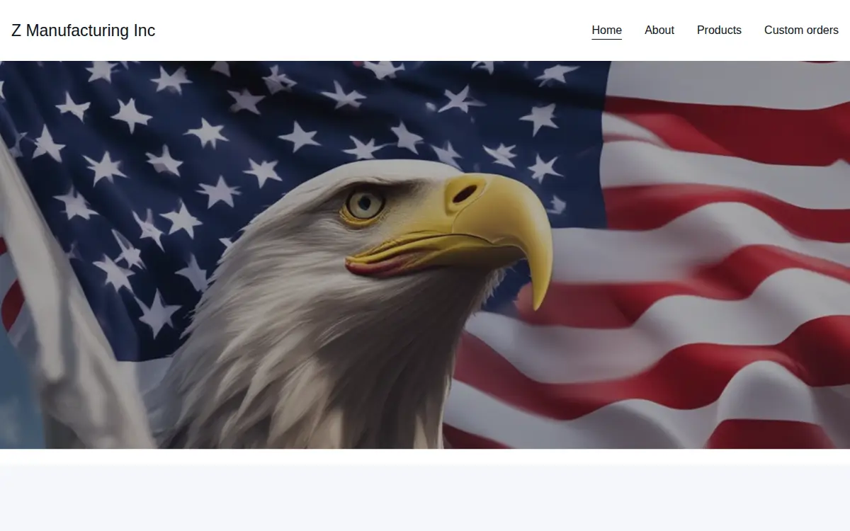 Homepage of Z Manufacturing, INC.
