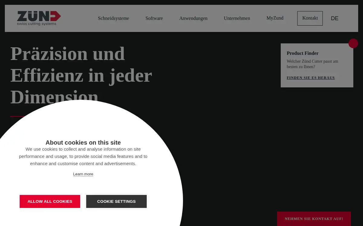 Homepage of Zund America INC