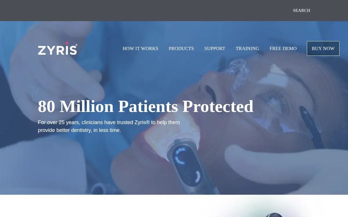 Homepage of Zyris, INC.
