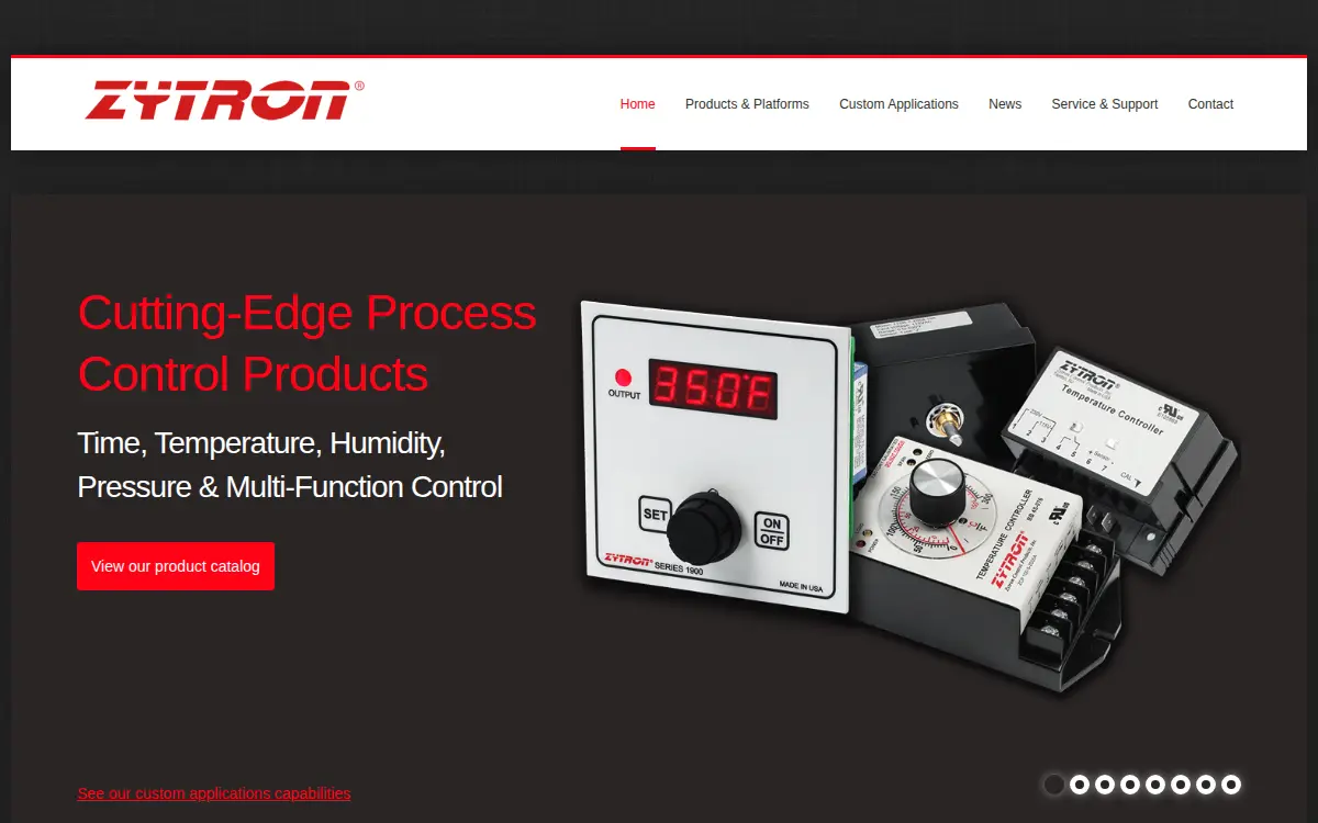Homepage of Zytron Control Products INC