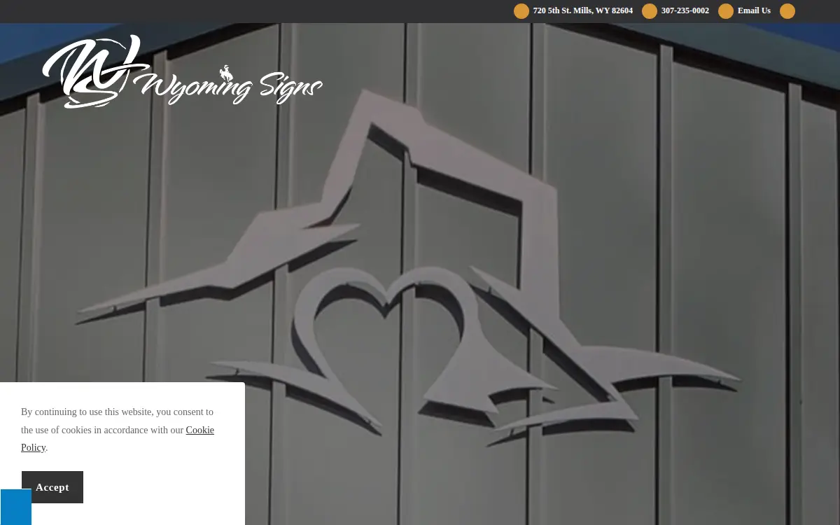 Homepage of Wyoming Signs, LLC