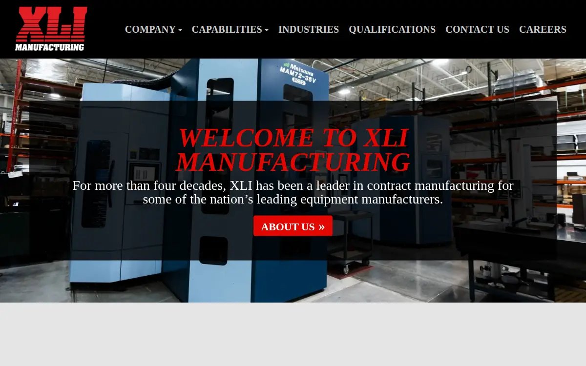 Homepage of Xli Manufacturing LLC