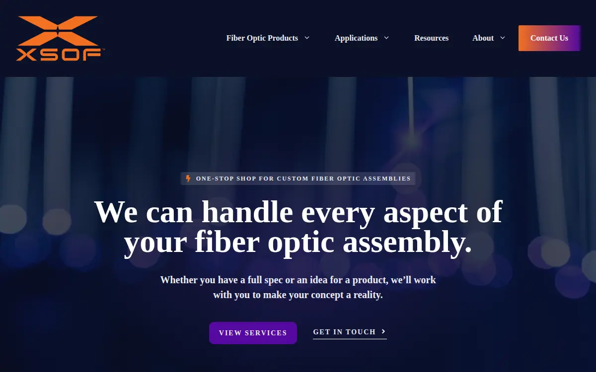 Homepage of X Specialty Optical Fibers INC.