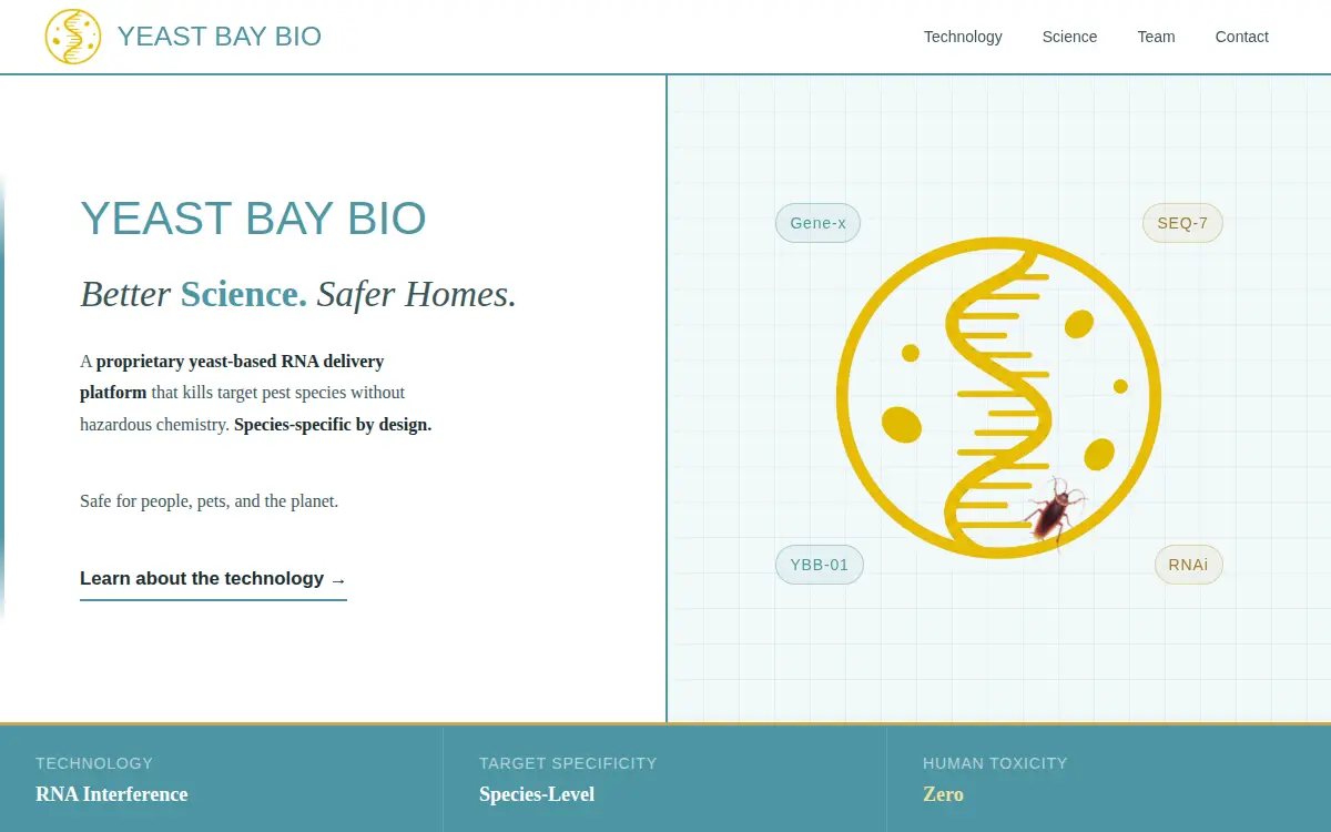 Homepage of Yeast Bay Bio INC.