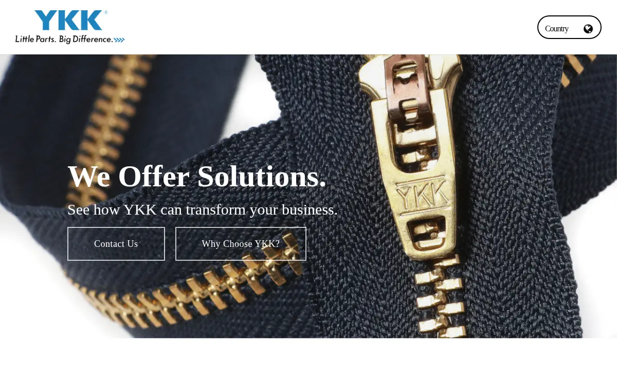 Homepage of Ykk (u.s.a.) INC.