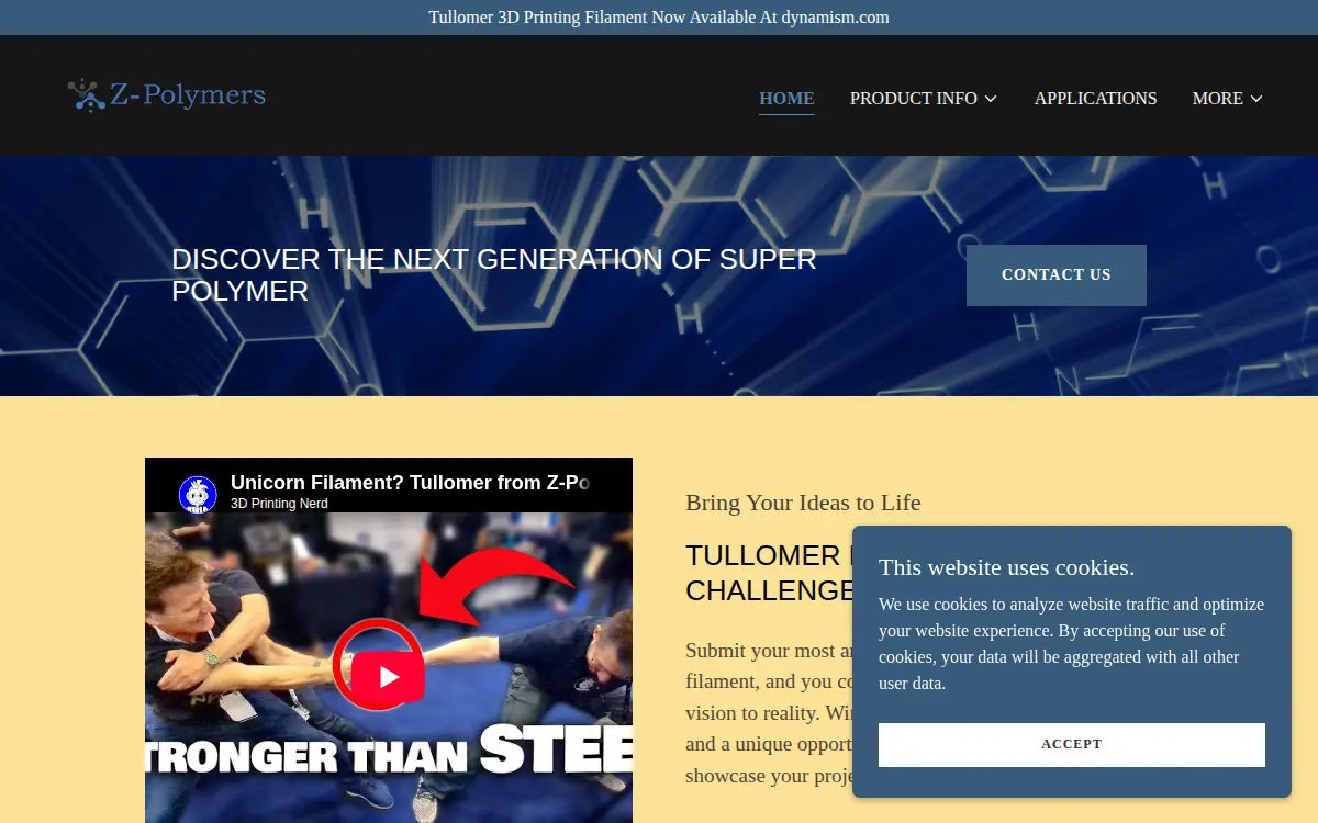 Homepage of Z-polymers, INC.