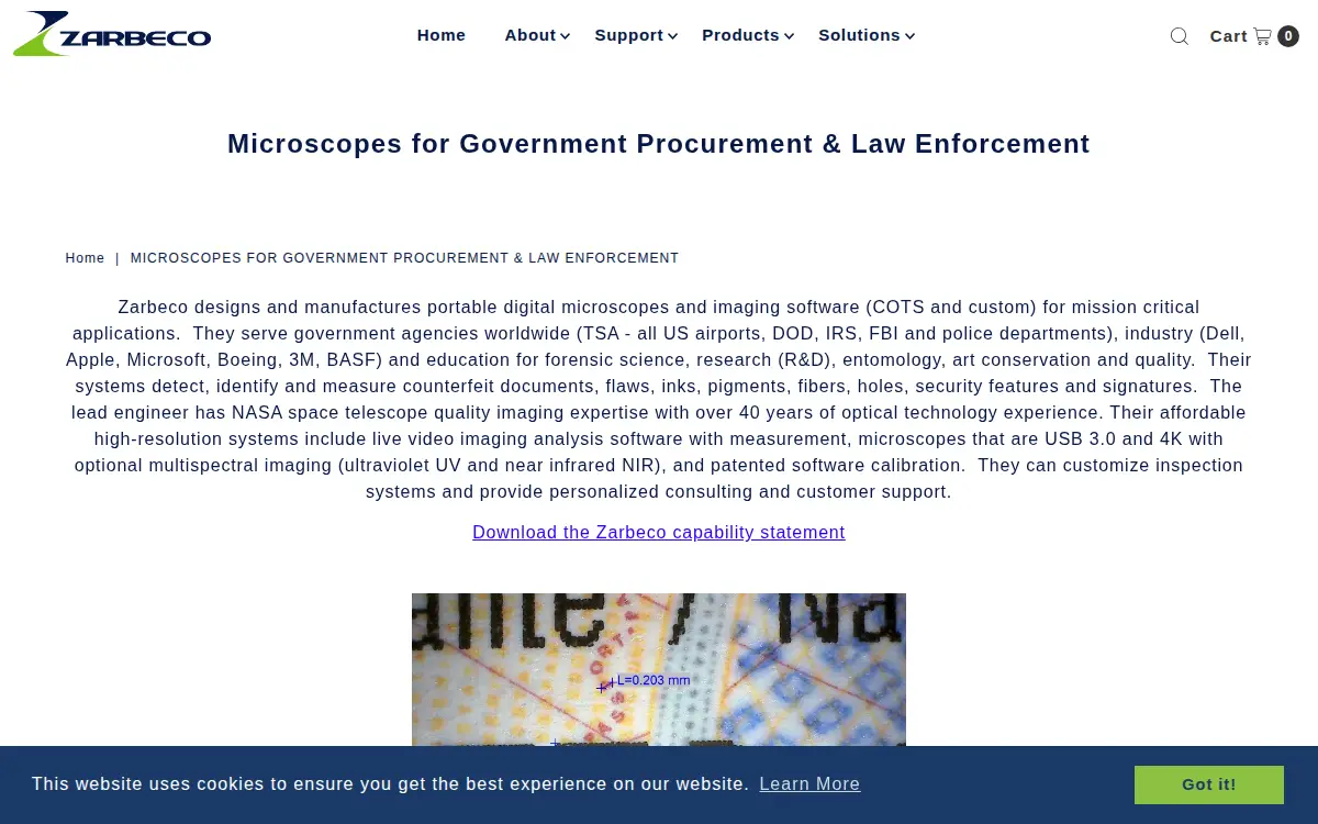 Homepage of Zarbeco LLC