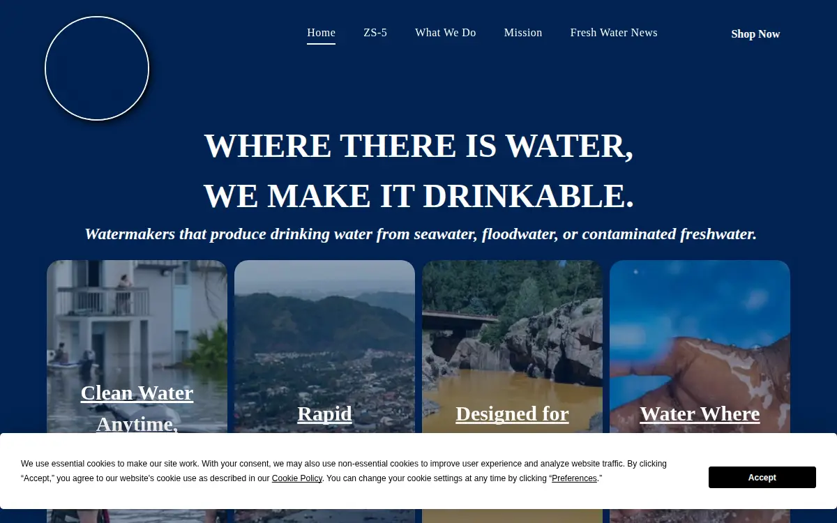 Homepage of Zenitram Solutions, LLC