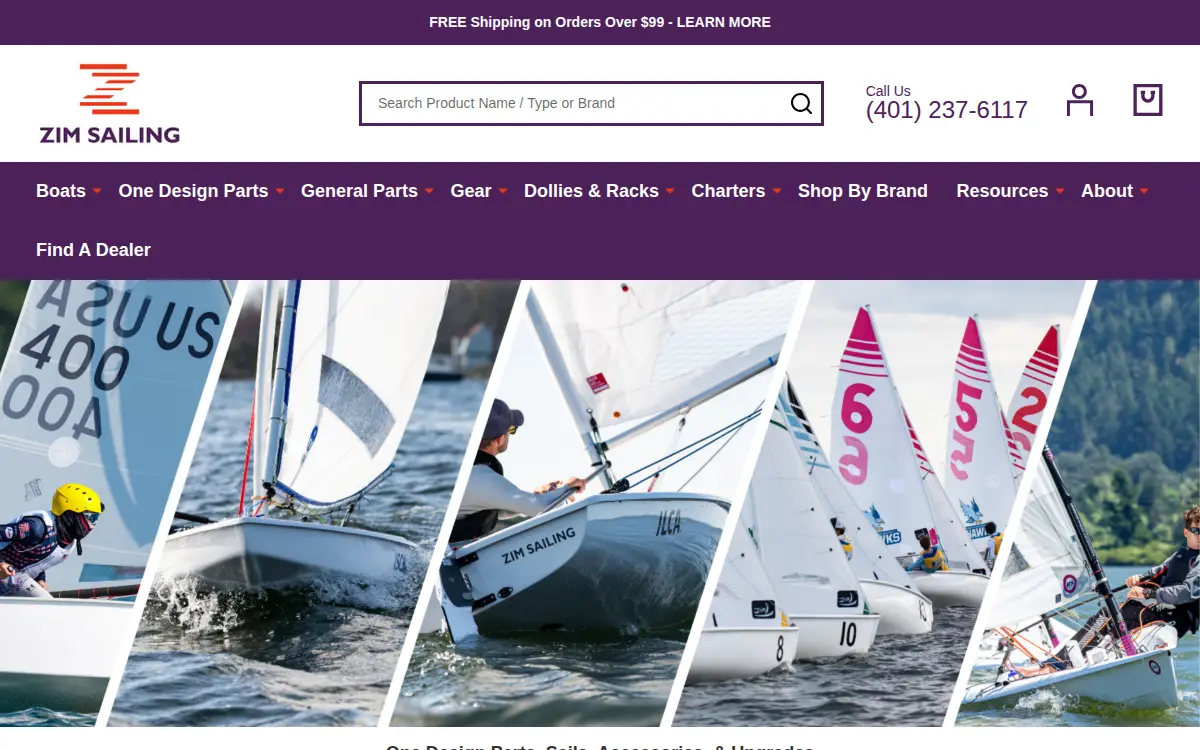 Homepage of Zim Sailing
