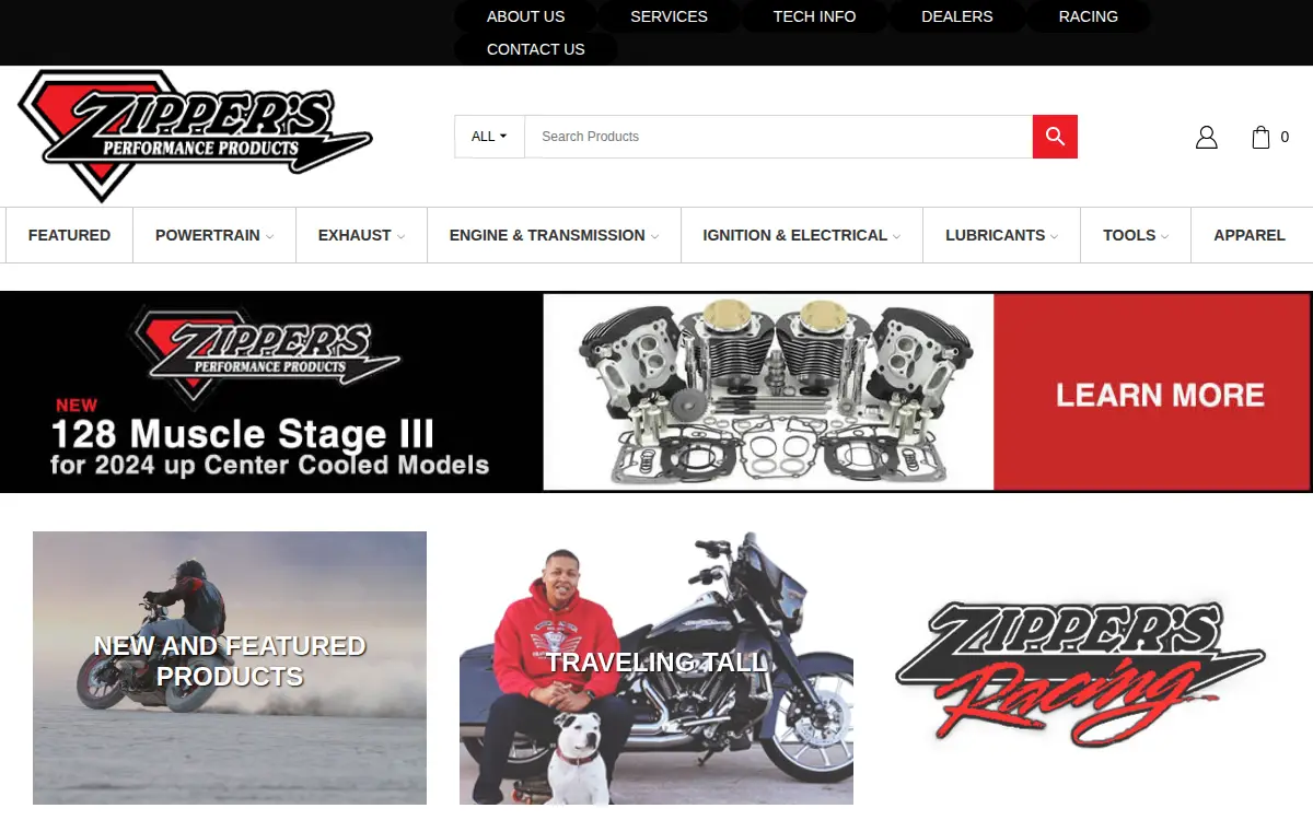 Homepage of Zipper's Cycle, INC.