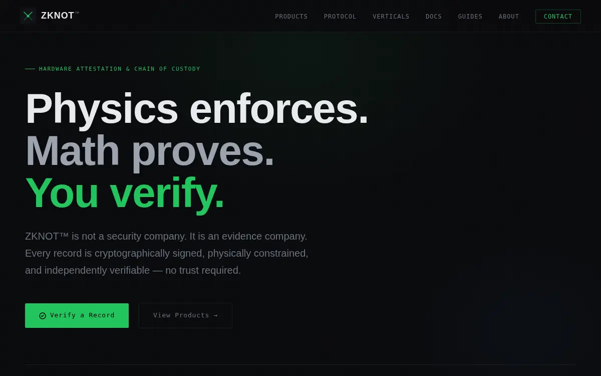 Homepage of Zknot, INC.