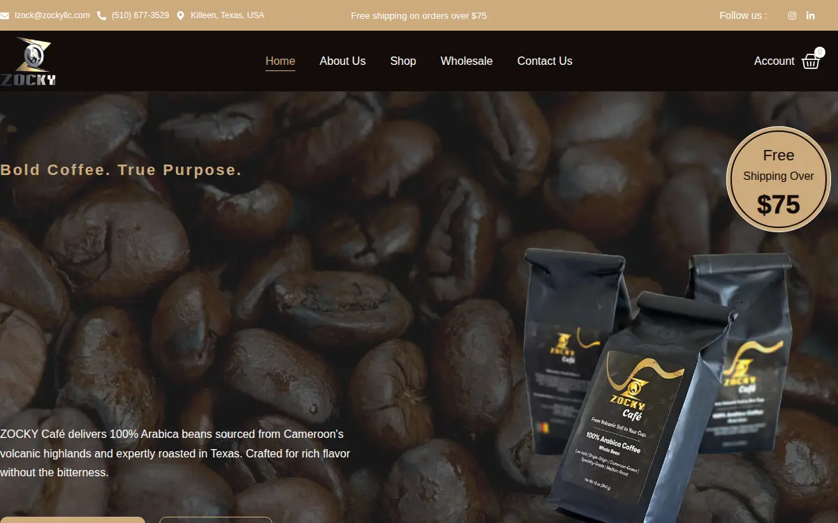 Homepage of Zocky LLC