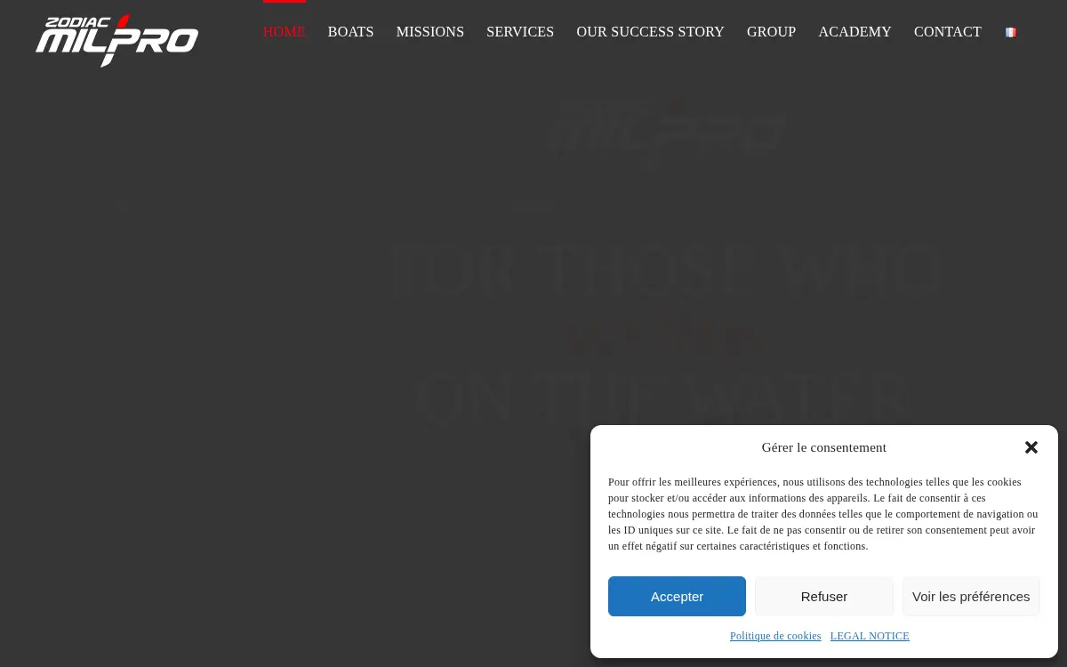 Homepage of Zodiac of North America, INC.