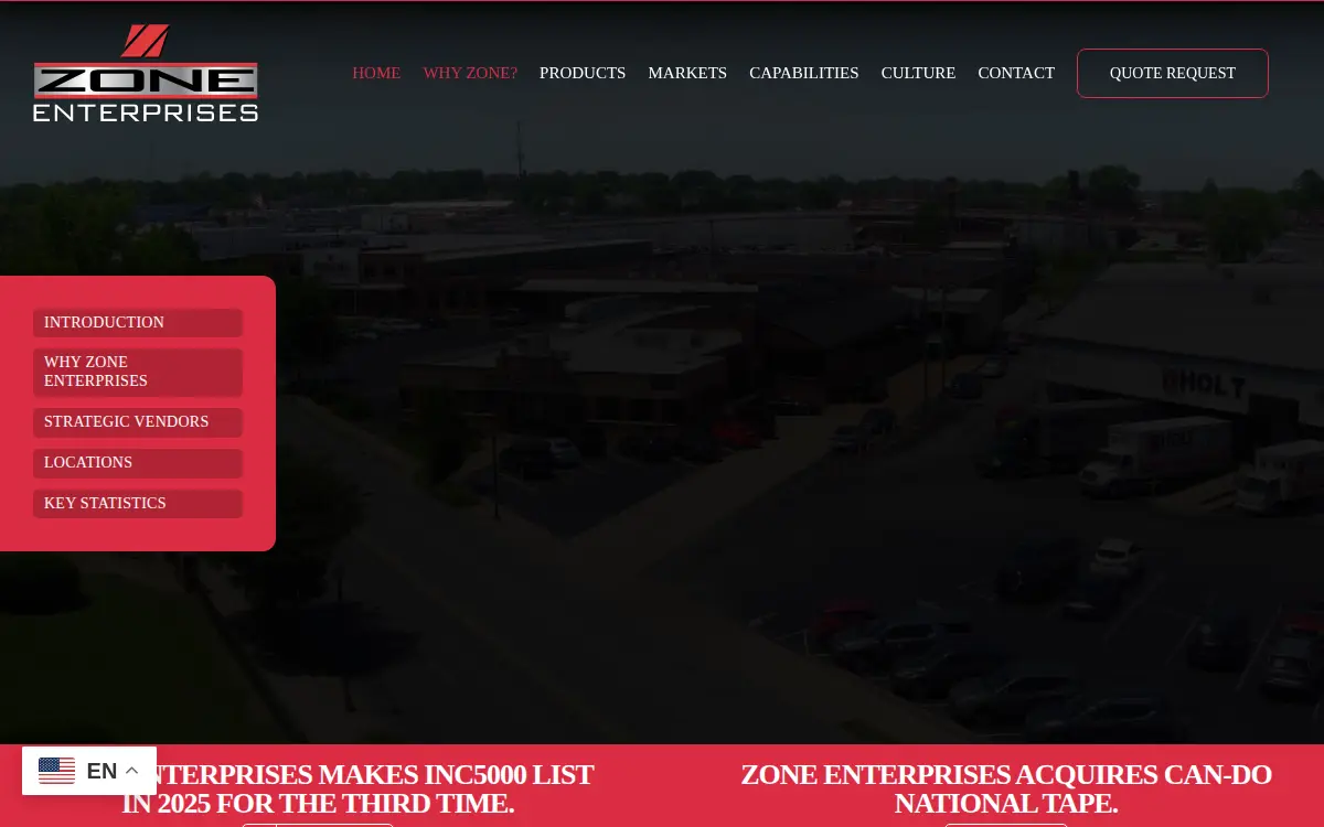 Homepage of Zone Enterprises LLC