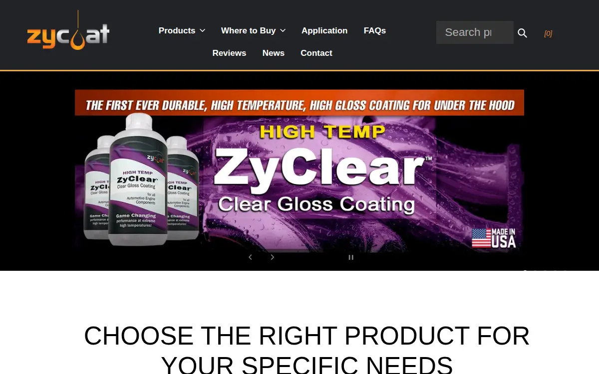 Homepage of Zycoat, LLC