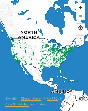 Map of United States manufacturing facilities