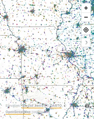 Map of United States manufacturing facilities