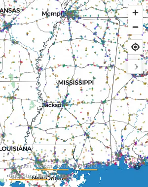 Map of United States manufacturing facilities