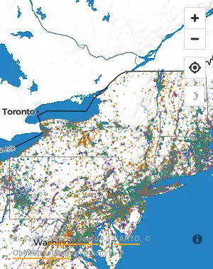 Map of United States manufacturing facilities