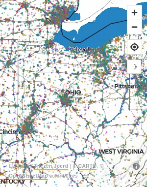 Map of United States manufacturing facilities