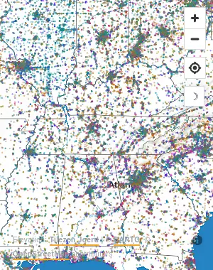 Map of United States manufacturing facilities