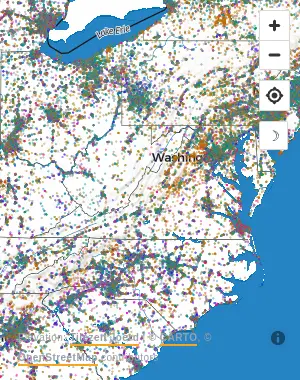 Map of United States manufacturing facilities
