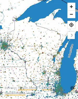 Map of United States manufacturing facilities